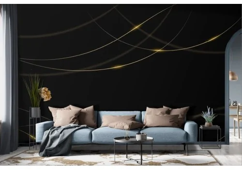 Luxury Total Black Abstract Wallpaper -a37