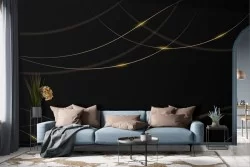 Luxury Total Black Abstract Wallpaper