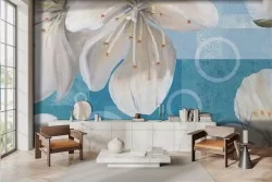 Artistic Floral Painterly Wallpaper