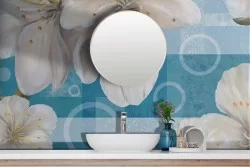 Artistic Floral Painted Adhesive Wallpaper