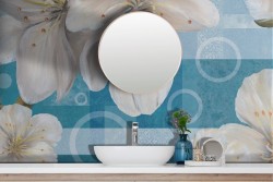 Carta da Parati Adesiva Pittorica Fiori Artistica