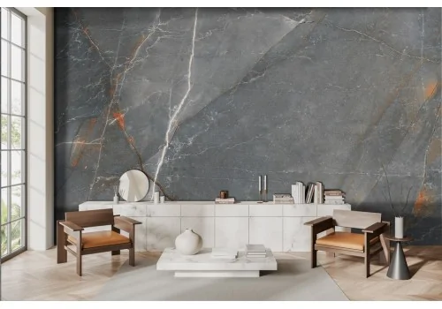 Marble Wallpaper Veins White Ochre -a40