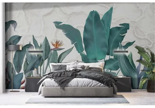 Artistic Tropical Leaves Wallpaper -a41