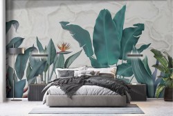 Artistic Tropical Leaves Wallpaper