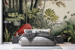 Carta da parati Natura Fenicottero Vintage