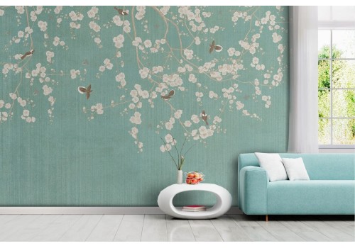 Vintage Japanese peach wallpaper