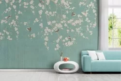 Vintage Japanese peach wallpaper