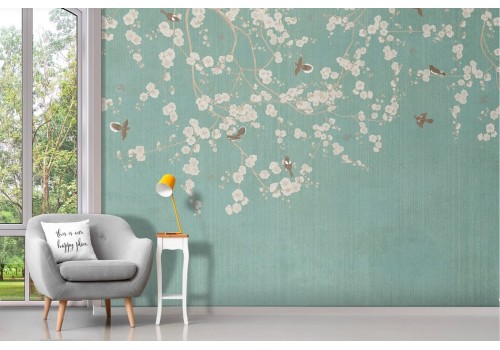 Vintage Japanese peach wallpaper 2