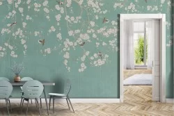 Vintage Japanese Peach Wallpaper