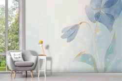 Adhesive Wallpaper Watercolor Paintings with flower