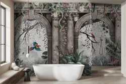 Vintage temple arches wallpaper