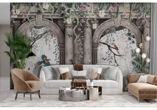 Vintage temple arches wallpaper 2