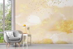 Abstract Gold Clouds Wallpaper