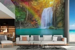 Carta da Parati Natura Cascata con lago