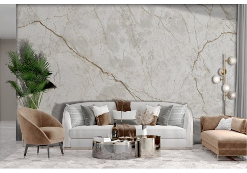 Marble Effect Wallpaper with Ochre Veins 2