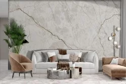 Adhesive Wallpaper with Marble Effect and Ochre Veins