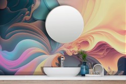Adhesive Wallpaper Abstract Colors Waves