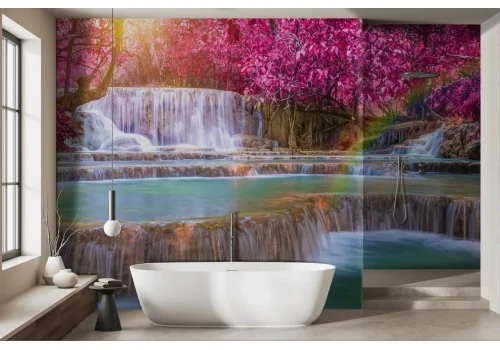 Oriental Zen Waterfalls Wallpaper -a61