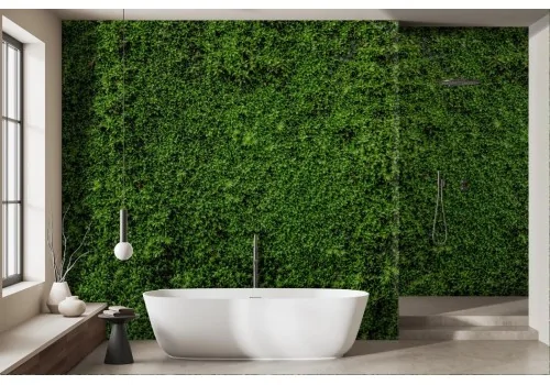 Moss Green Wall Wallpaper -a63