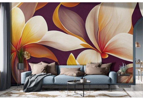 Artistic Painted Flowers Wallpaper