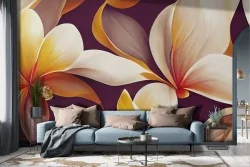 Artistic Painted Flowers Wallpaper