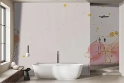 Carta da parati Fiori Artistici Rosa