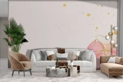 Adhesive Wallpaper Artistic Pink Flowers