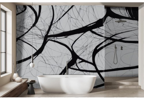 Carta da parati Dark Neuronale Astratta