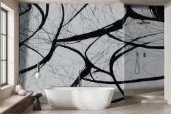 Carta da parati Dark Neuronale Astratta