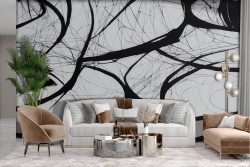 Adhesive Wallpaper Dark Abstract Neuronal