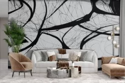 Adhesive Wallpaper Dark Abstract Neuronal