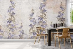 Painted Flowers Wallpaper Plaster
