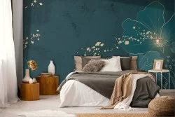 Artistic Stylized Flowers Adhesive Wallpaper