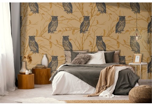 Wallpaper Design and Styles Flora and Fauna Trees Animals Stylized Nature