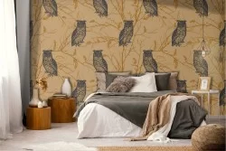 Wallpaper Design and Styles Flora and Fauna Trees Animals Stylized Nature