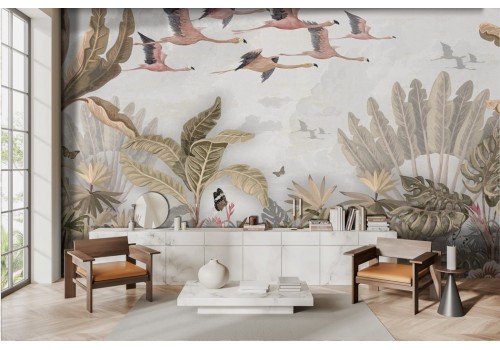 Retro Vintage Painted Wallpaper