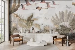 Retro Vintage Painted Wallpaper