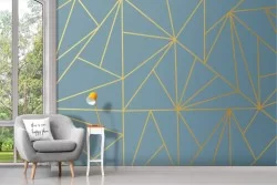 Luxury Geometric Gold Adhesive Wallpaper