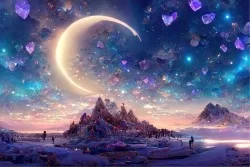 Carte da Parati Fantasy Luna Paesaggio