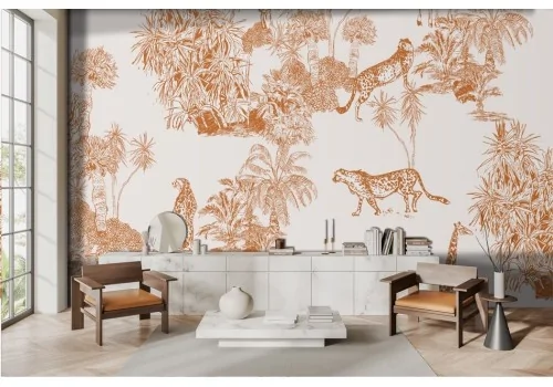 Stylized Tropical Jungle Wallpaper -a83