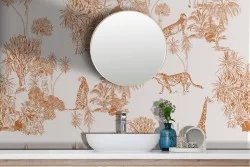 Stylized Tropical Jungle Adhesive Wallpaper