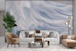 Adhesive Wallpaper Abstract 3D Feathers