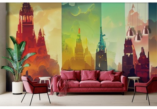 Colorful Abstract City Wallpaper