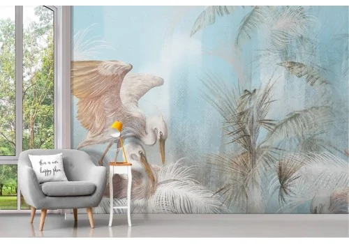 Vintage Stork Paintings Wallpaper 2