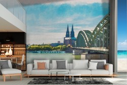 Sydney city wallpaper painted river