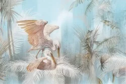 Vintage Stork Wallpaper