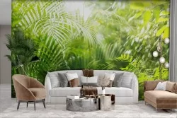 Carta da Parati Adesiva Felci Tropicali