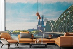 Sydney city wallpaper painted river