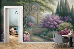 Carta da Parati Adesiva Giardini Floreali