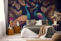 Carta da Parati Adesiva Pavoni 3D Vintage